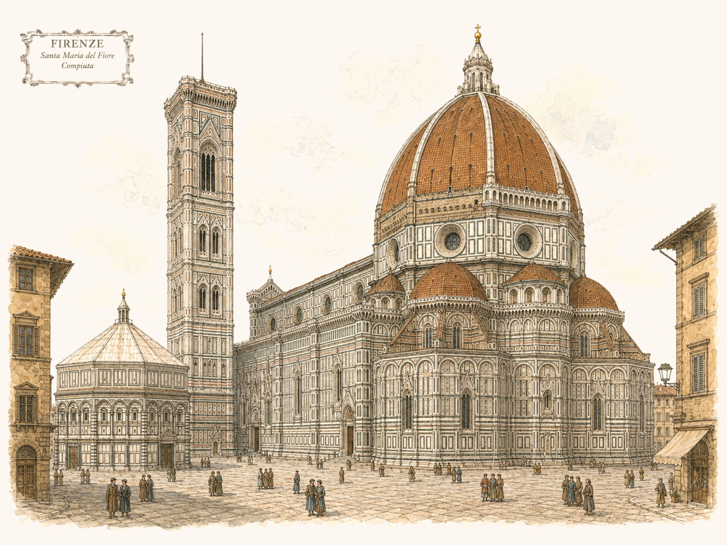 Santa Maria del Fiore and the Campanile di Giotto completed, Florence